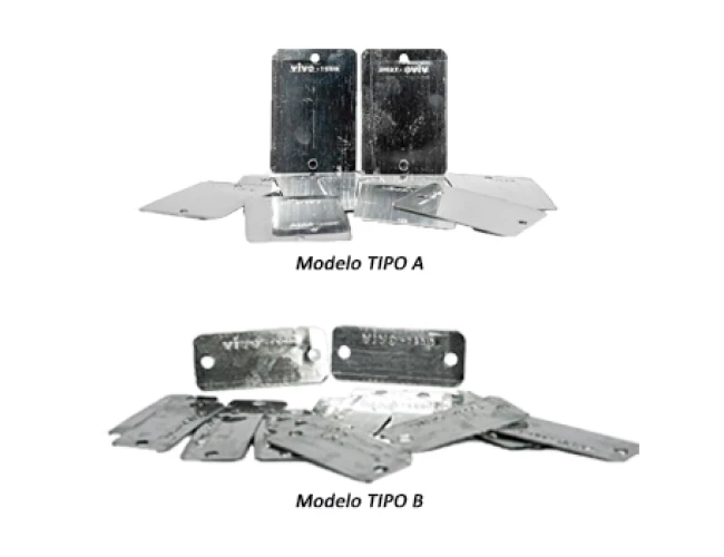 Etiqueta de aluminio tipo A e tipo B para telecom
